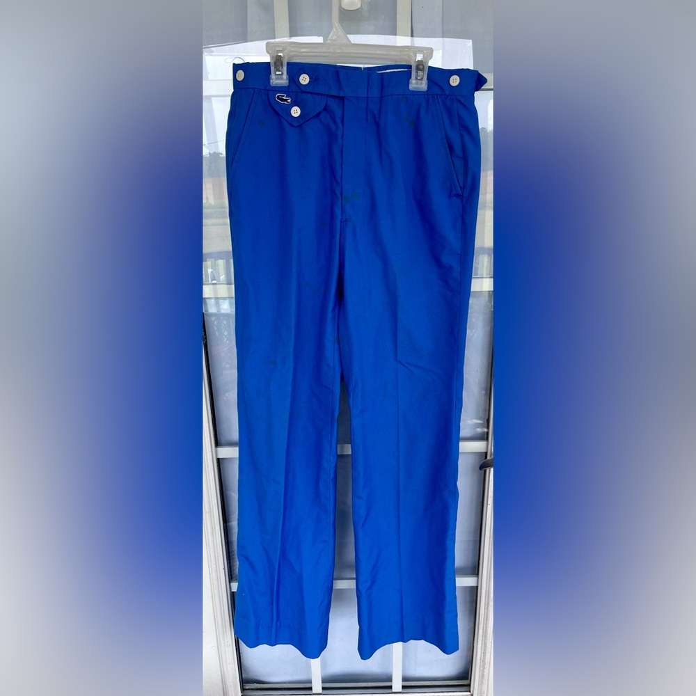 Vintage Lacoste Men's Vibrant Blue Chinos 30x33